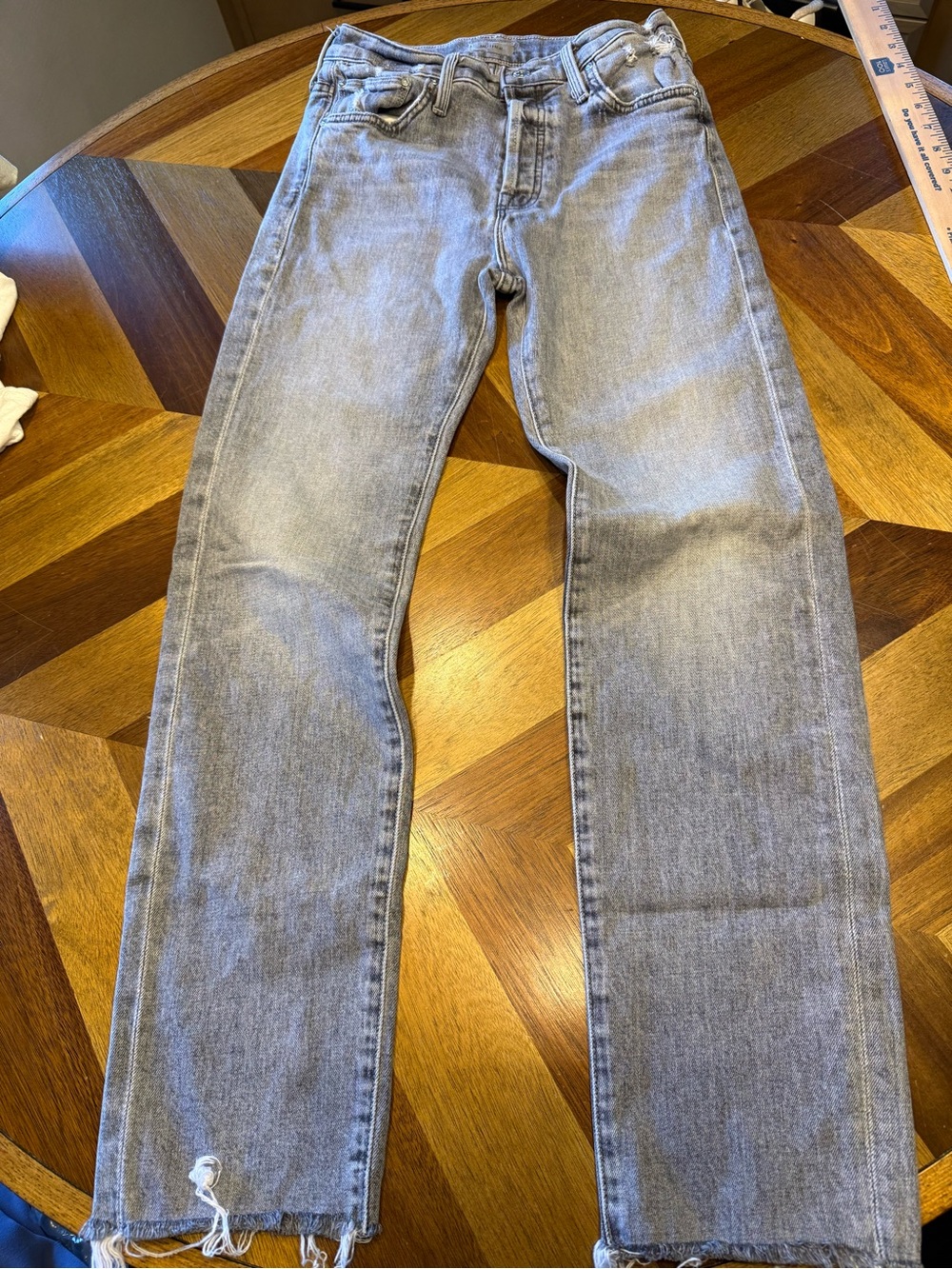 MOTHER THE SCRAPPER CUFF ANKLE FRAY IN SHADOWS IN THE GRASS Sz 24 - Picture 3 of 12